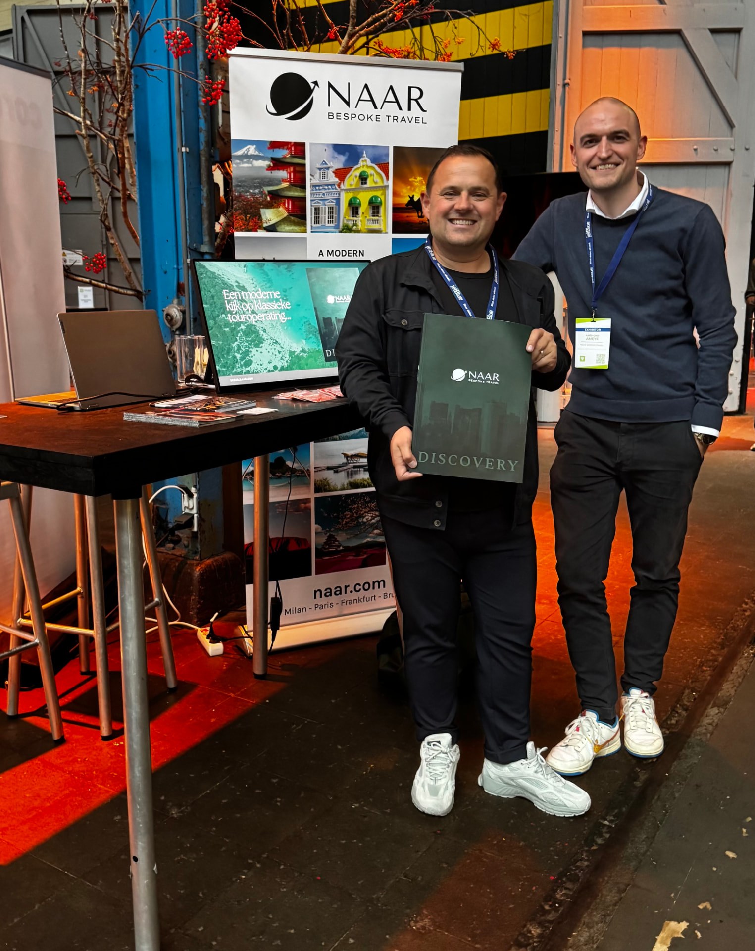 PitchBridge at the NAAR Bespoke Travel stand during a trade show
